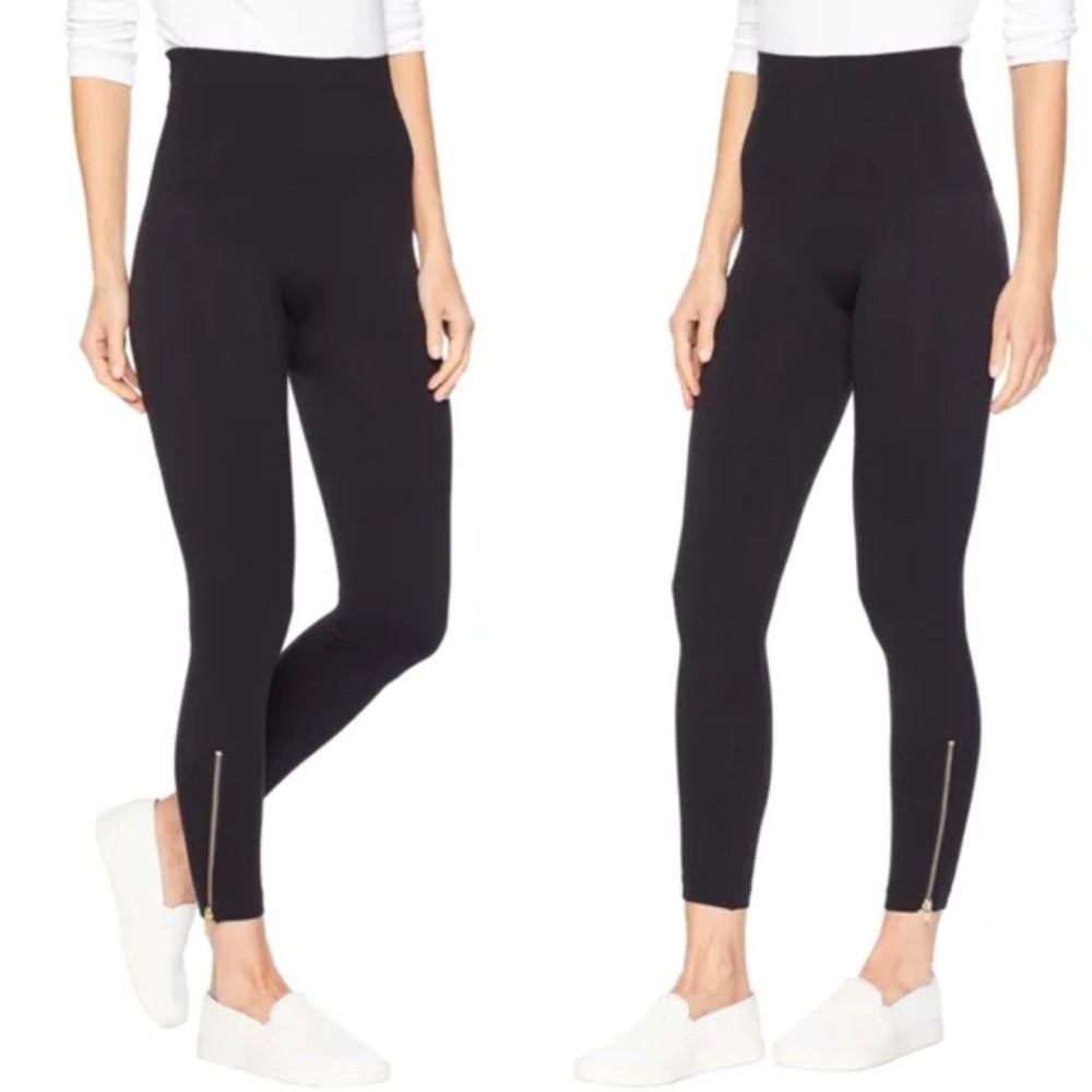 Spanx Side Zip Seamless Compression Cropped Leggi… - image 1